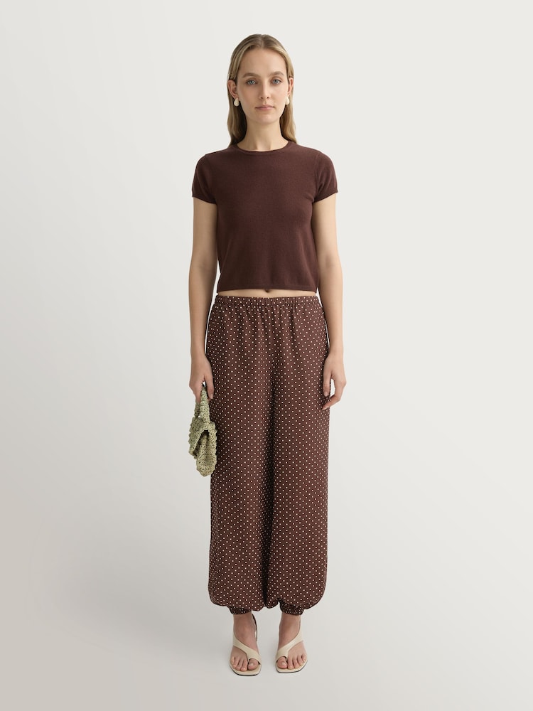 Posse Brown Evie Polka Dot Balloon Trousers - Image 1 of 4