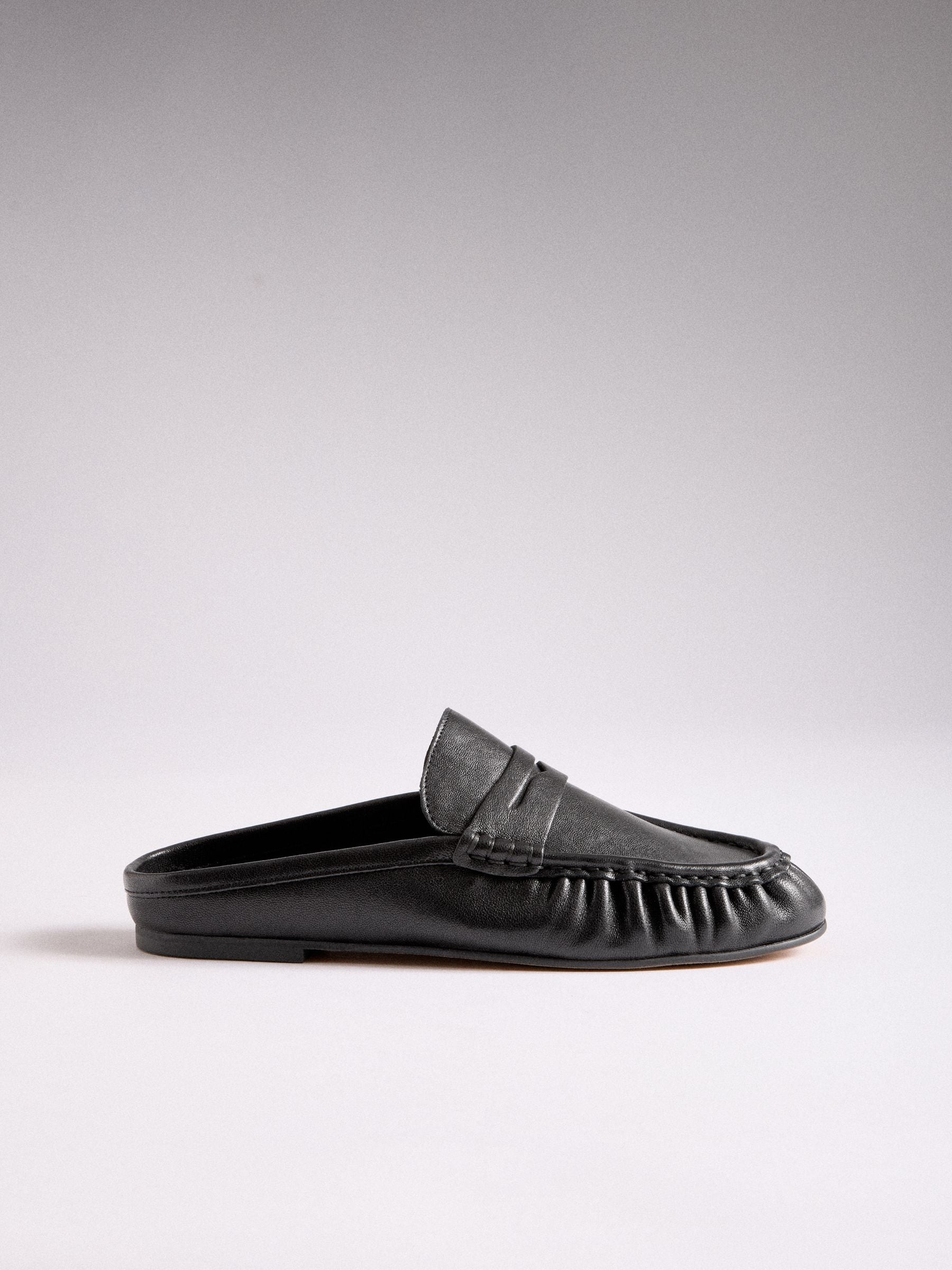 ア*ン様 25aw【新品未使用】ELASTIIC BACK LOAFER Buy The Set Black Premium Leather Suede Backless Loafers from Next USA