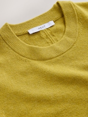 黄水晶色 黄色 - 超柔软短袖针织上衣 - 7的图像6｝