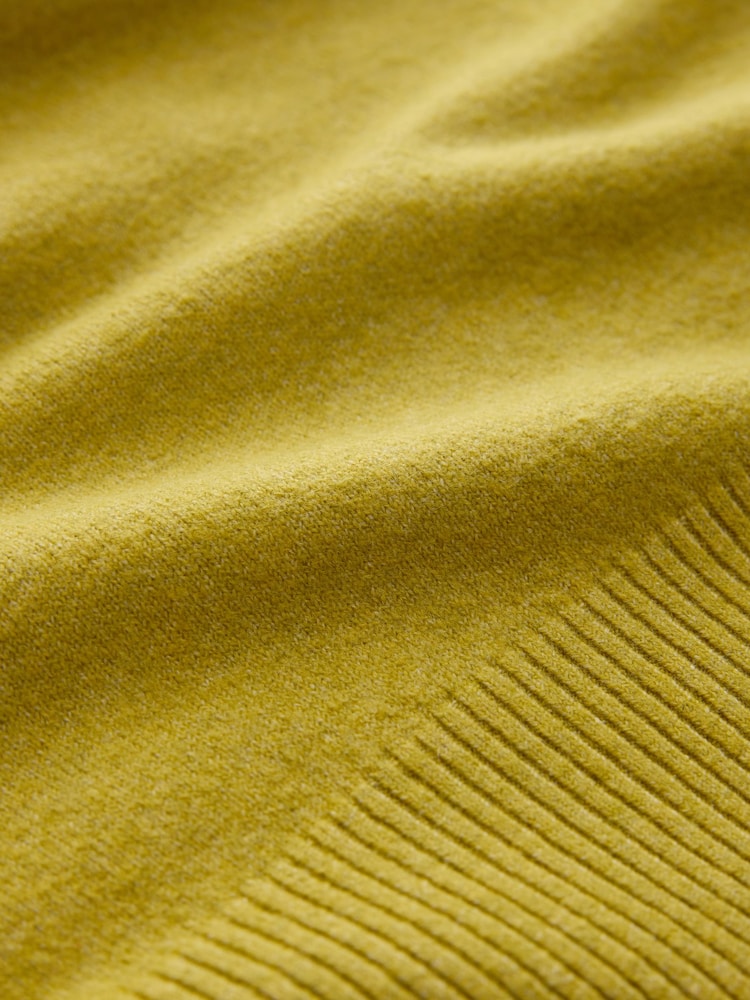 黄水晶色 黄色 - 超柔软短袖针织上衣 - 7的图像7｝