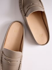 The Set Grey Premium Leather Suede Backless Loafers - Image 8 of 9