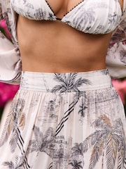 B by Ted Baker Mono Palm Viscose Balloon Beach Trousers - Image 6 de 6