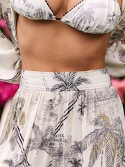 B by Ted Baker Mono Palm Viscose Balloon Beach Trousers - Image 7 of 8