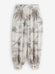 B by Ted Baker Mono Palm Viscose Balloon Beach Trousers - Image 8 of 8