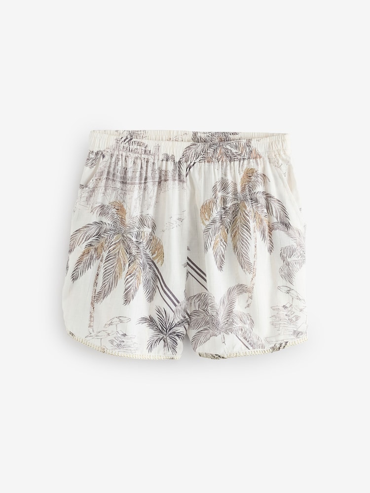 B by Ted Baker Mono Palm Viscose Beach Shorts - Image 5 of 5