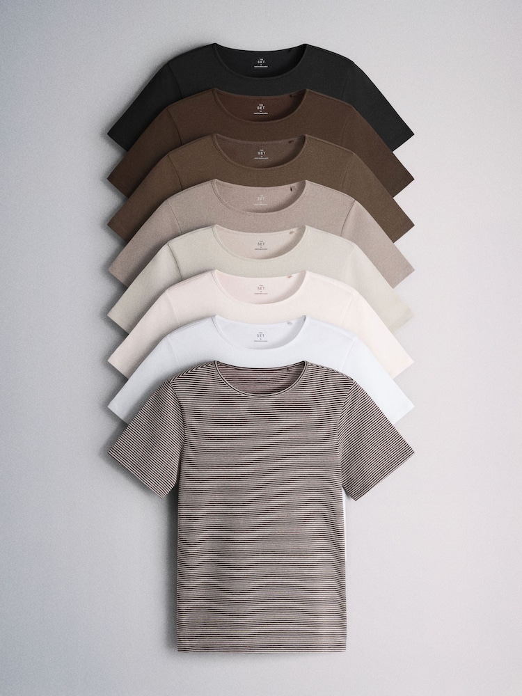 The Set 8 Pack Short Sleeve Fitted Crew Neck Tops - Εικόνα 1 από 11
