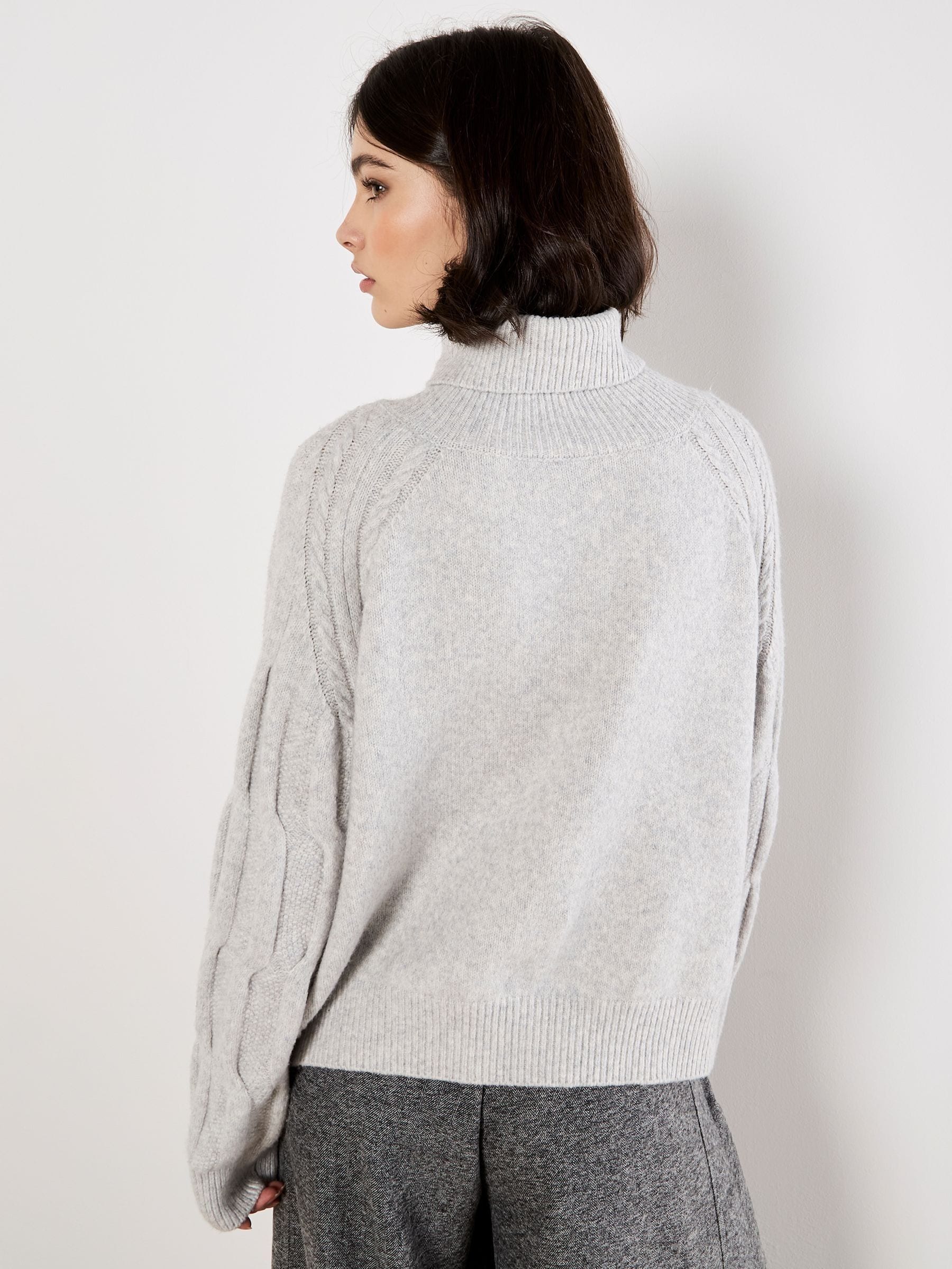 Buy Apricot Grey Melange Roll Neck Jumper from the Next UK online shop