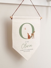 Woodland Animals Initial Hanging Flag by No Ordinary Gift - Image 1 of 3