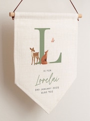 Woodland Animals Initial Hanging Flag by No Ordinary Gift - Image 2 of 3