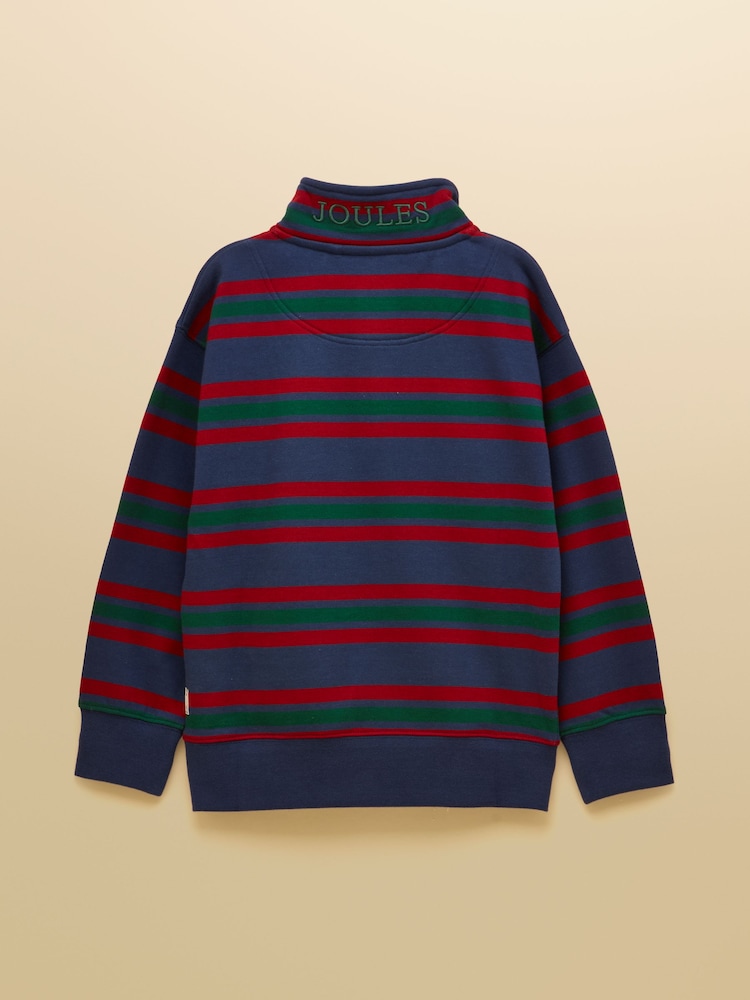 Navy Port Stripe - سويت شيرت بربع سحَّاب Alfie للأطفال من Joules - صورة 2 من 5 Navy Port Stripe - سويت شيرت بربع سحَّاب Alfie للأطفال من Joules - صورة 2 من 5