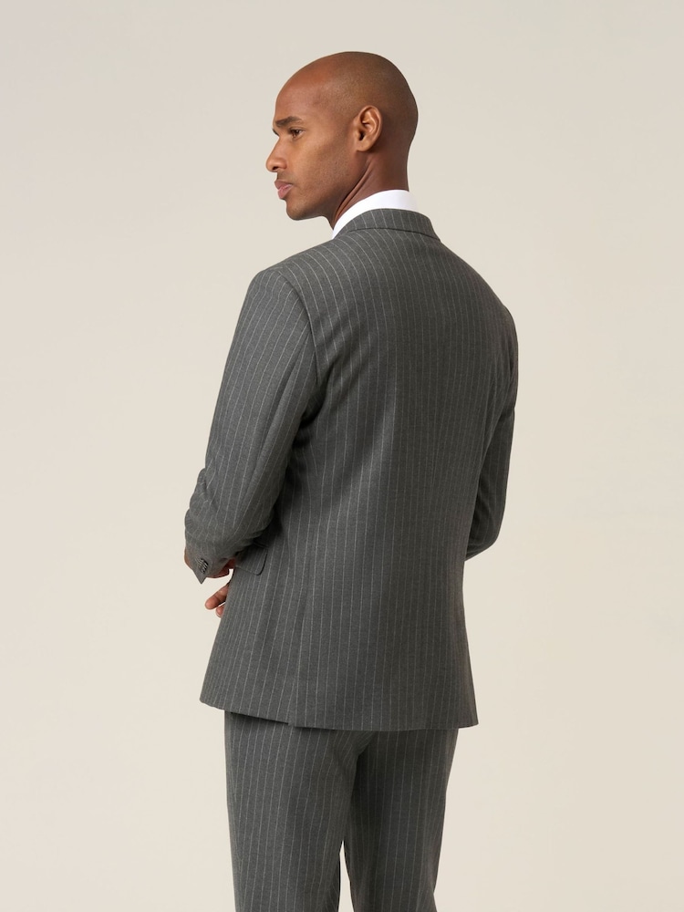 Skopes Grey Double Breasted Cassius Single Breasted Tailored Fit Stripe Suit Jacket - Image 2 of 6 Skopes Grey Double Breasted Cassius Single Breasted Tailored Fit Stripe Suit Jacket - Image 2 of 6