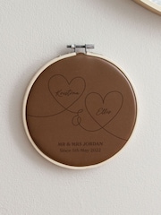 Names in Hearts Leather Anniversary Hoop by No Ordinary Gift - Image 1 of 2