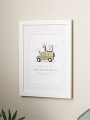 Safari Truck New Baby Initial Print Mount by No Ordinary Gift - Image 1 of 1