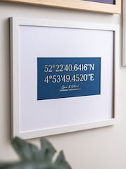 Foiled Special Location Coordinates Framed Print by No Ordinary Gift - Image 1 of 1