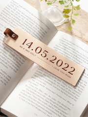 Special Date Engraved Leather Bookmark by No Ordinary Gift - Image 1 of 2