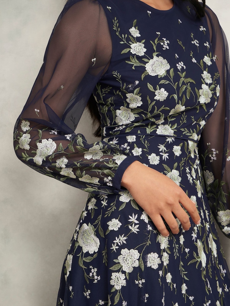 hobbs lois embroidered dress Buy Hobbs Blue Petite Lois Floral Embroidered Dress from Next USA