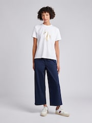 U.S. Polo Assn Blue Ankle Wide Leg Chino Trousers - Image 4 of 7