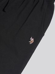 أسود Ground - بنطلون رياضي نسائي بشعار فارسين متناسق بحافة قابلة للطي من U.S. Polo Assn - صورة 9 من 9