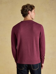 Paars - Joules Hillside gebreide trui met ronde hals - Afbeelding 2 van 7