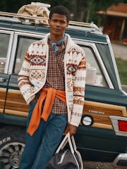 Joules Multi Full Zip Fair Isle Cardigan - Image 1 of 10