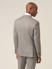 Skopes Brown Double Breasted Cannon Tailored Fit Houndstooth Single Suit Jacket - Image 3 of 6