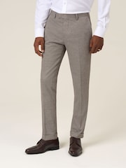 Skopes Brown Tapered Fit Cannon Houndstooth Suit Trousers - Image 2 of 5