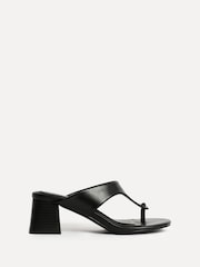 Schwarz - Linzi Briar Toe Post Hule Heel Sandals - Bild 2 von 5