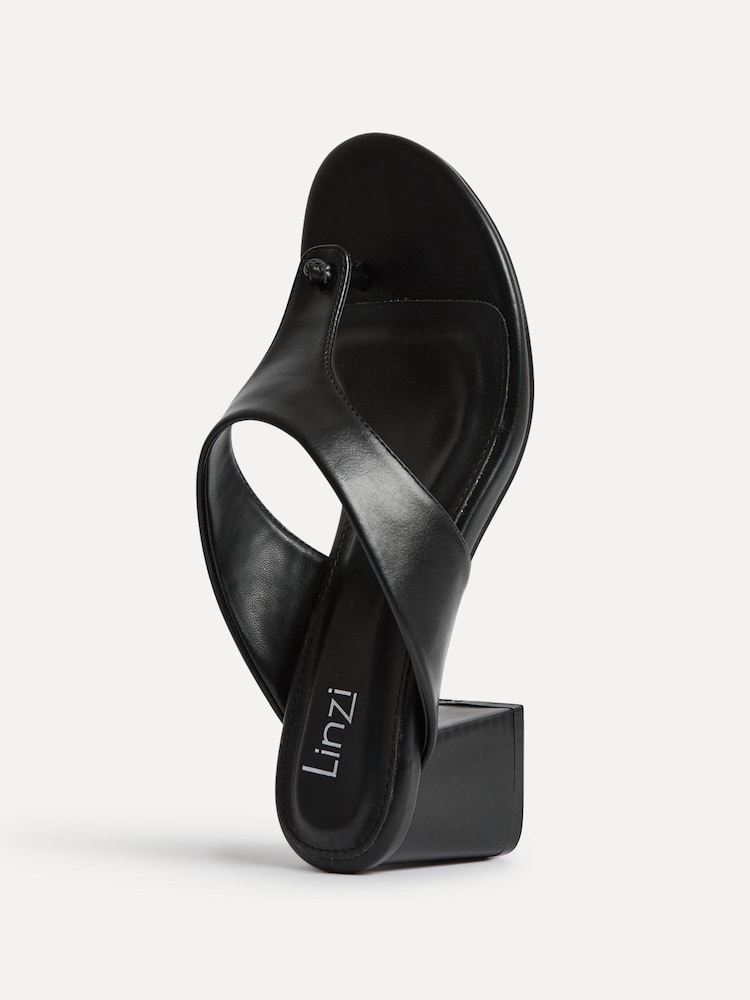 Schwarz - Linzi Briar Toe Post Hule Heel Sandals - Bild 5 von 5