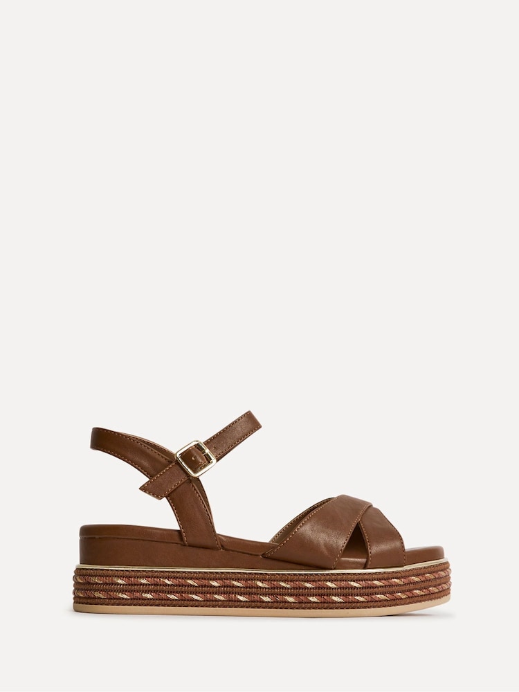 Linzi Brown Orelle Crossover Flatform Sandals - Image 2 of 5