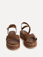 Linzi Brown Orelle Crossover Flatform Sandals - Image 5 of 5