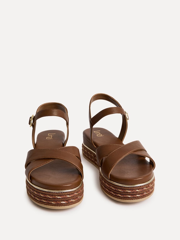 Linzi Brown Orelle Crossover Flatform Sandals - Image 5 of 5