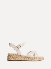 Linzi Cream Magnolia Crossover Flatform Sandals - Image 2 of 5