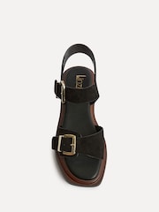 Linzi Black Source Wide Fit With Buckle Straps Flatform Sandals - Image 5 of 5