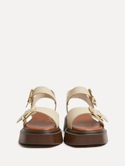 Linzi Nude Source Wide Fit With Buckle Straps Flatform Sandals - Image 4 of 5
