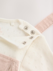 Ecru Bunny Baby Cord Dungraee And Long Sleeve Bodysuit 2 Piece Set (0mths-2yrs) - Image 11 of 16