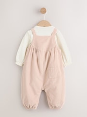 Ecru Bunny Baby Cord Dungraee And Long Sleeve Bodysuit 2 Piece Set (0mths-2yrs) - Image 7 of 16
