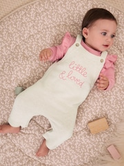 Ecru - Knit Baby Bodysuit & Dungaree 2 Piece Set (0mths-2yrs) - Larawan 1 ng 16