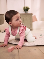 Ecru - Knit Baby Bodysuit & Dungaree 2 Piece Set (0mths-2yrs) - Larawan 2 ng 16