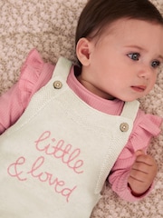 Ecru - Knit Baby Bodysuit & Dungaree 2 Piece Set (0mths-2yrs) - Larawan 3 ng 16