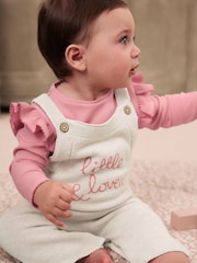 Ecru - Knit Baby Bodysuit & Dungaree 2 Piece Set (0mths-2yrs) - Larawan 4 ng 16