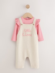 Ecru - Knit Baby Bodysuit & Dungaree 2 Piece Set (0mths-2yrs) - Larawan 6 ng 16
