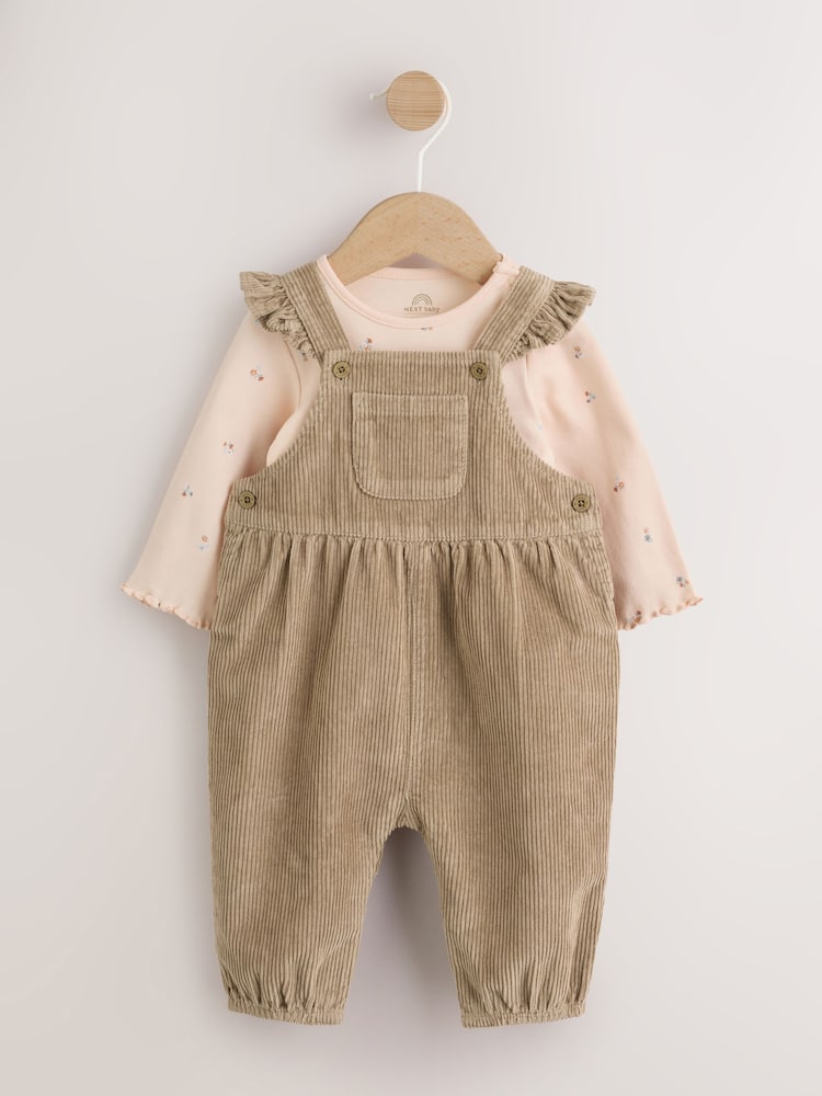 Sage Green Cord Dungaree and Bodysuit Baby Set 2 Piece (0mths-2yrs) - Image 1 of 11 Sage Green Cord Dungaree and Bodysuit Baby Set 2 Piece (0mths-2yrs) - Image 1 of 11
