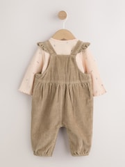 Sage Green Cord Dungaree and Bodysuit Baby Set 2 Piece (0mths-2yrs) - Image 2 of 11