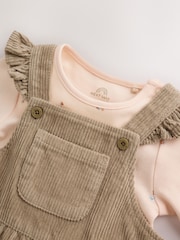 Sage Green Cord Dungaree and Bodysuit Baby Set 2 Piece (0mths-2yrs) - Image 5 of 11