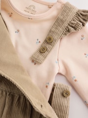 Sage Green Cord Dungaree and Bodysuit Baby Set 2 Piece (0mths-2yrs) - Image 6 of 11