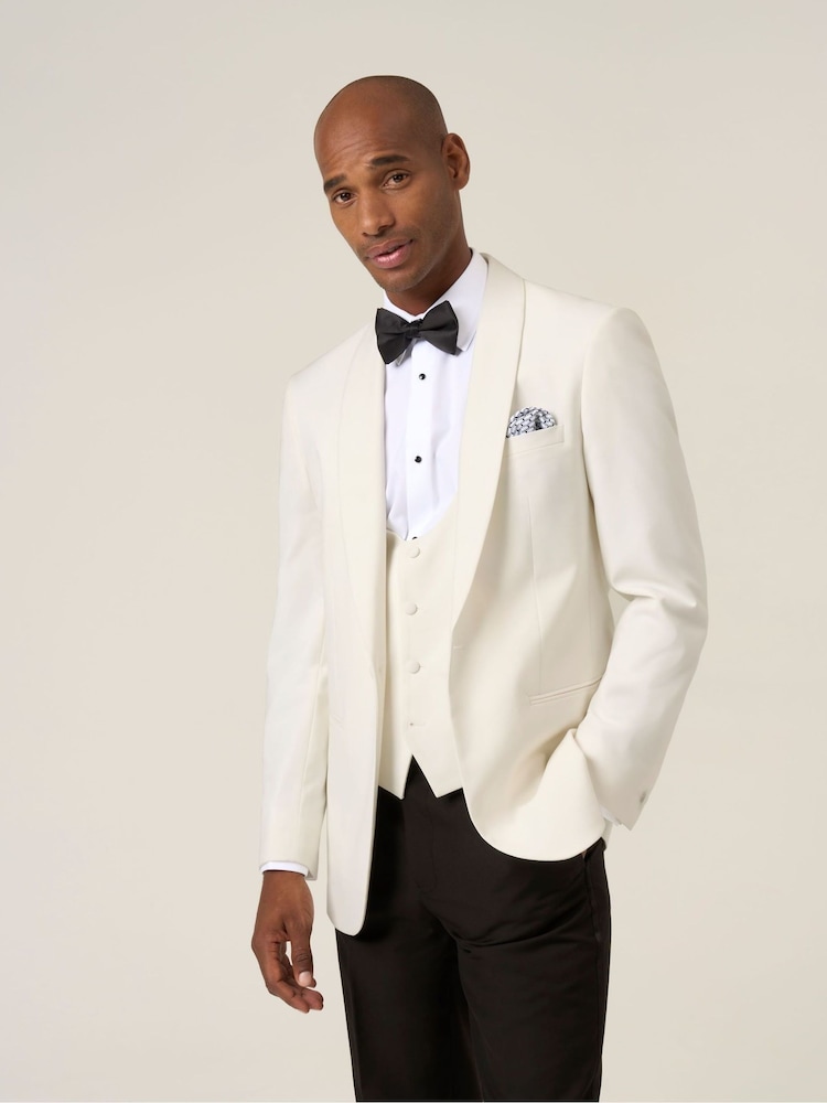 Skopes White Bogart Scoop Suit Waistcoat - Image 1 of 7 Skopes White Bogart Scoop Suit Waistcoat - Image 1 of 7