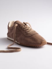 The Set Premium Comfort Soft Suede Trainers Grey - Image 4 of 7