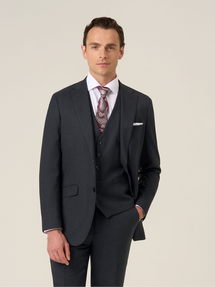 Skopes Black Methley Tailored Fit  Semi-Plain Suit Jacket - Image 1 of 5 Skopes Black Methley Tailored Fit  Semi-Plain Suit Jacket - Image 1 of 5