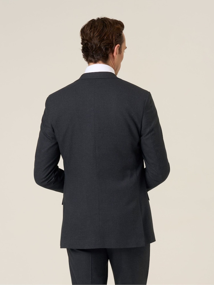Skopes Black Methley Tailored Fit  Semi-Plain Suit Jacket - Image 2 of 5 Skopes Black Methley Tailored Fit  Semi-Plain Suit Jacket - Image 2 of 5