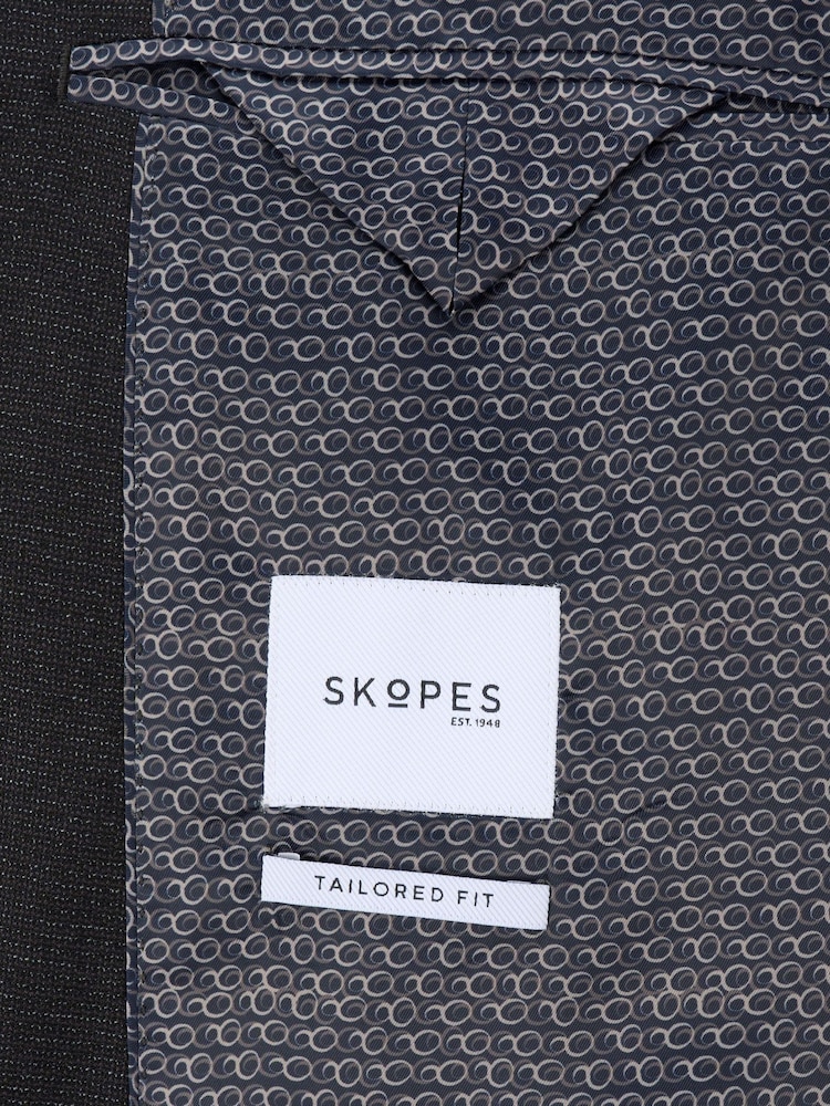 Skopes Black Methley Tailored Fit  Semi-Plain Suit Jacket - Image 5 of 5 Skopes Black Methley Tailored Fit  Semi-Plain Suit Jacket - Image 5 of 5